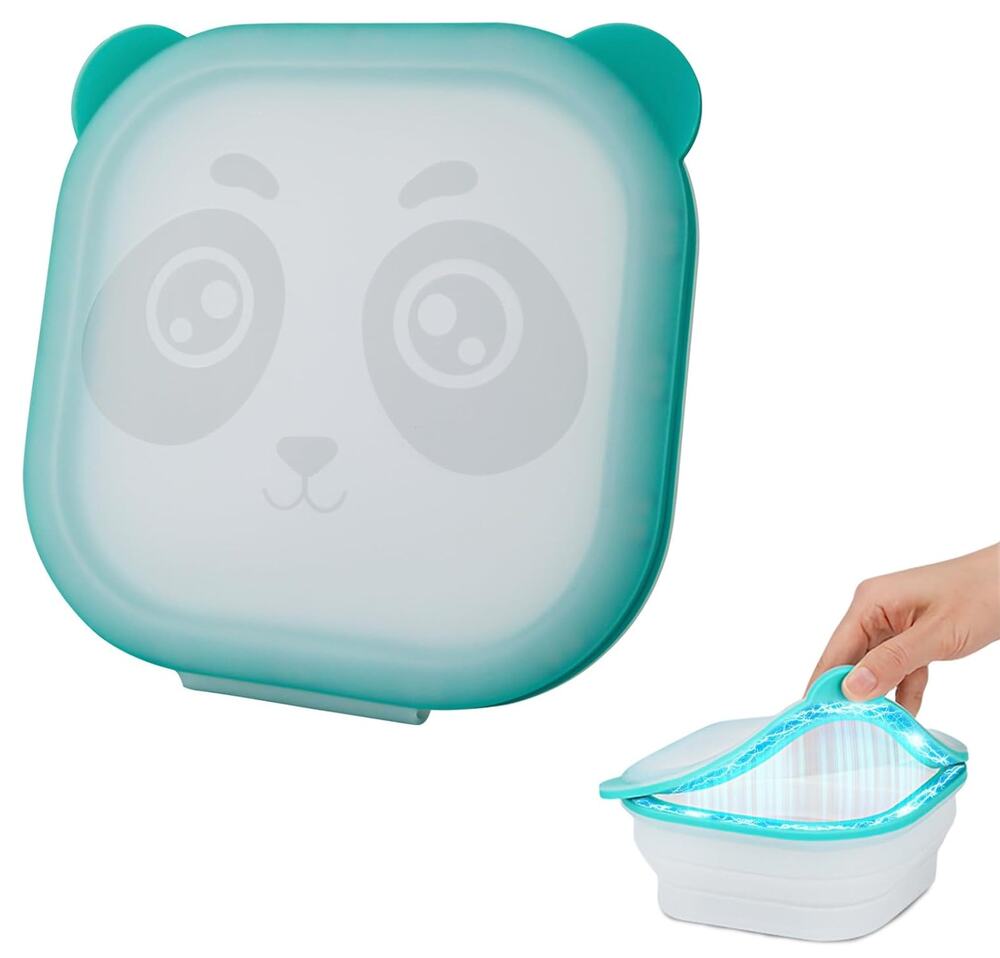 Emchi Magnetic Collapsible Airtight Food Storage Container Blue Panda NEW
